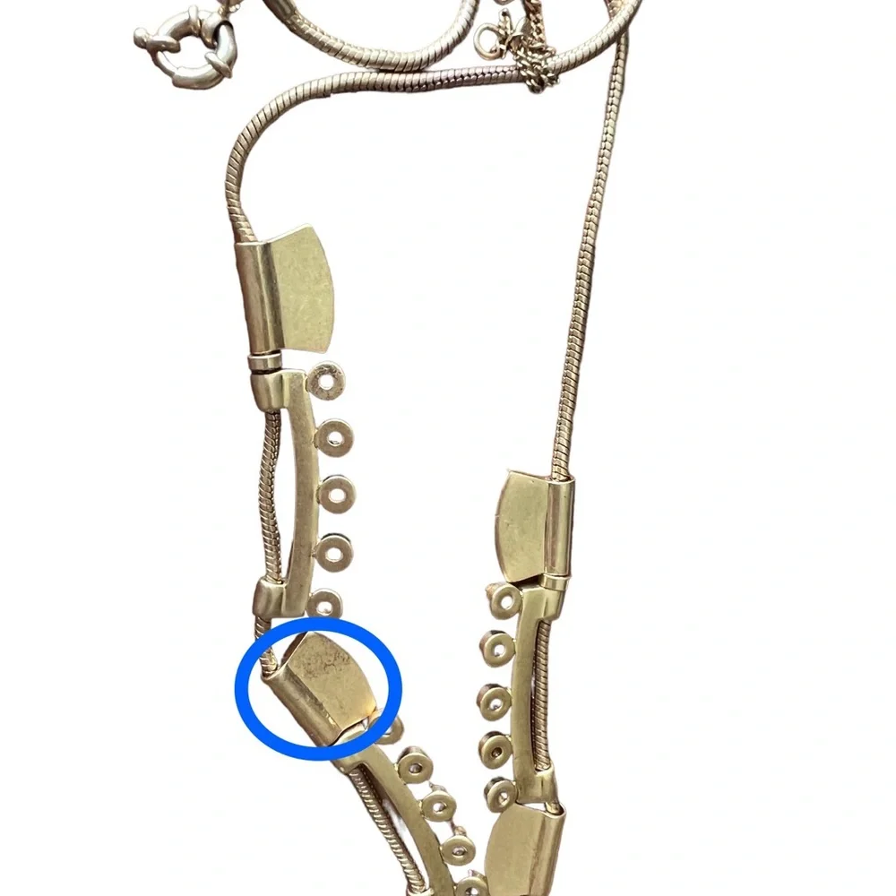 Madewell Art Deco Brushed Gold Slide Pendant Necklace - Picture 7 of 9